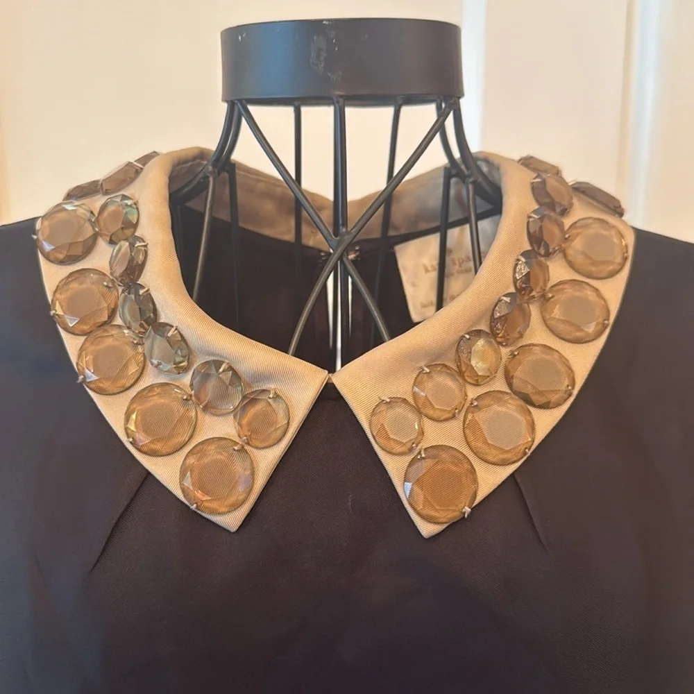 KATE SPADE Harlow Jeweled Peter Pan Collar-Sz 8